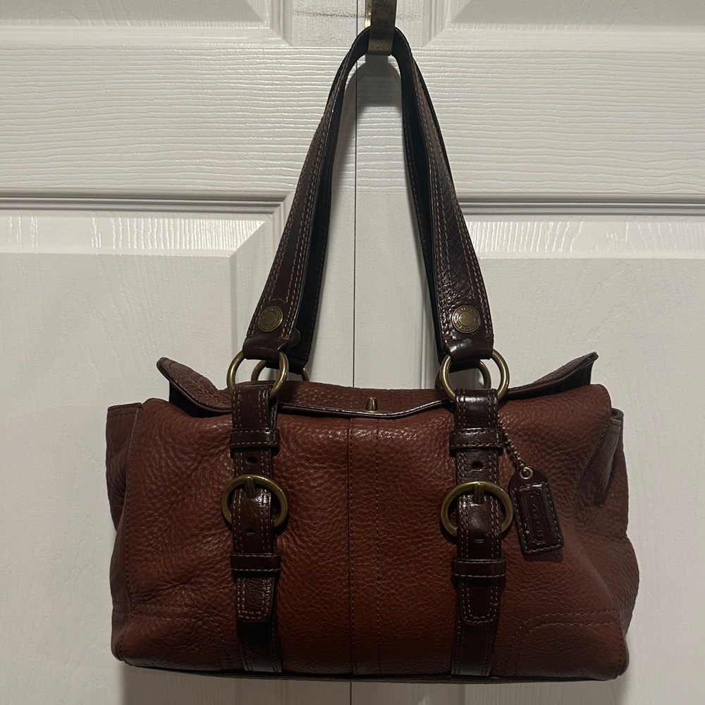 Coach Dark Brown Leather Shoulder Bag